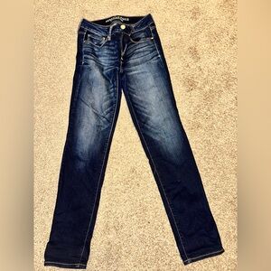 American Eagle Outfitters Women's Dark Blue Skinny Jeans